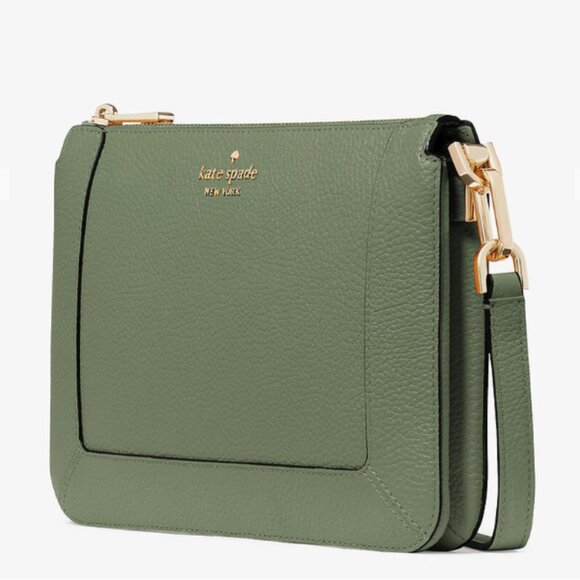 Kate Spade Lena Mini Flap Pebbled Leather Crossbody Purse Romaine - Retail $299 - Picture 3 of 6